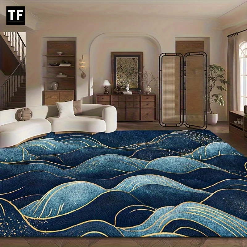 Ocean Wave Elegance Deep Blue Waves Golden Accents Large Area Gradient Velvet Mat Soft Fluffy Non Slip Machine Washable
Ocean Wave Elegance Deep Blue Waves Golden Accents Large Area Gradient Velvet Mat Soft Fluffy Non Slip Machine Washable