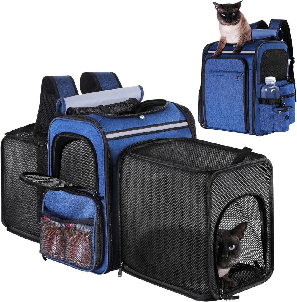 Soft Side Breathable Mesh Cat Backpack Double Sided Expandable To 17 X 13.5 X 36 Inches Blue
Soft Side Breathable Mesh Cat Backpack Double Sided Expandable To 17 X 13.5 X 36 Inches Blue