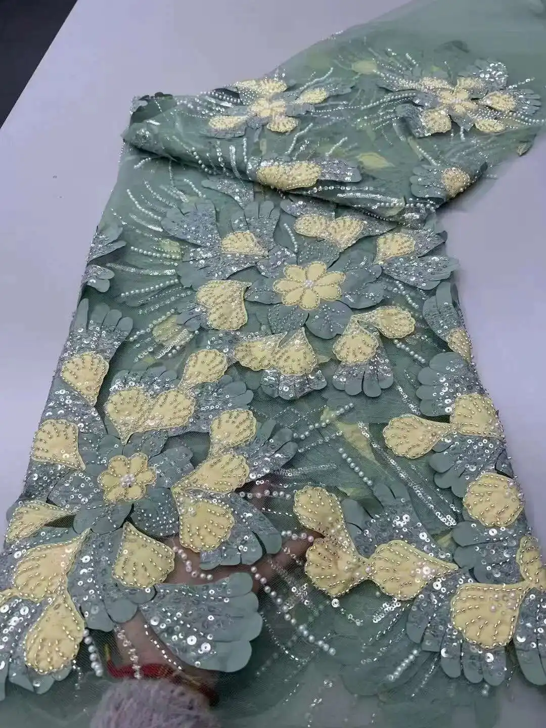 Terrific Elegant French Pearl Beads Tulle Lace Top Quality Exquisite African Nigerian Sequins Net Lace For Evening Party Dress
Terrific Elegant French Pearl Beads Tulle Lace Top Quality Exquisite African Nigerian Sequins Net Lace For Evening Party Dress