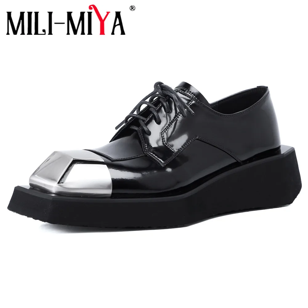 MILI-MIYA New Arrival Brand Design Women Cow Leather Pumps Classic Lace Up Thick Heels Square Toe Mixed Color Casual Street Shoe
MILI-MIYA New Arrival Brand Design Women Cow Leather Pumps Classic Lace Up Thick Heels Square Toe Mixed Color Casual Street Shoe