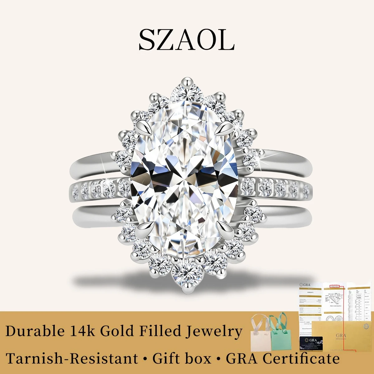 5CT Halo Moissanite Diamond Wedding Bands 3 PCS 14K Gold Filled Engagement Stackable Ring Bridal Set Jewelry For Women Wholesale
5CT Halo Moissanite Diamond Wedding Bands 3 PCS 14K Gold Filled Engagement Stackable Ring Bridal Set Jewelry For Women Wholesale