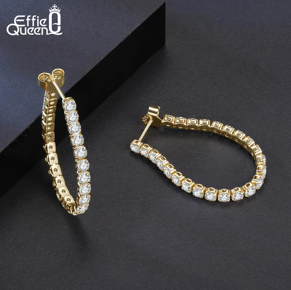 Effie Queen 925 Sterling Silver Dazzling Zircon Big Hoop Circle Earrings Classic Fine Jewerly For Women Weddin Party Gift SE395
Effie Queen 925 Sterling Silver Dazzling Zircon Big Hoop Circle Earrings Classic Fine Jewerly For Women Weddin Party Gift SE395