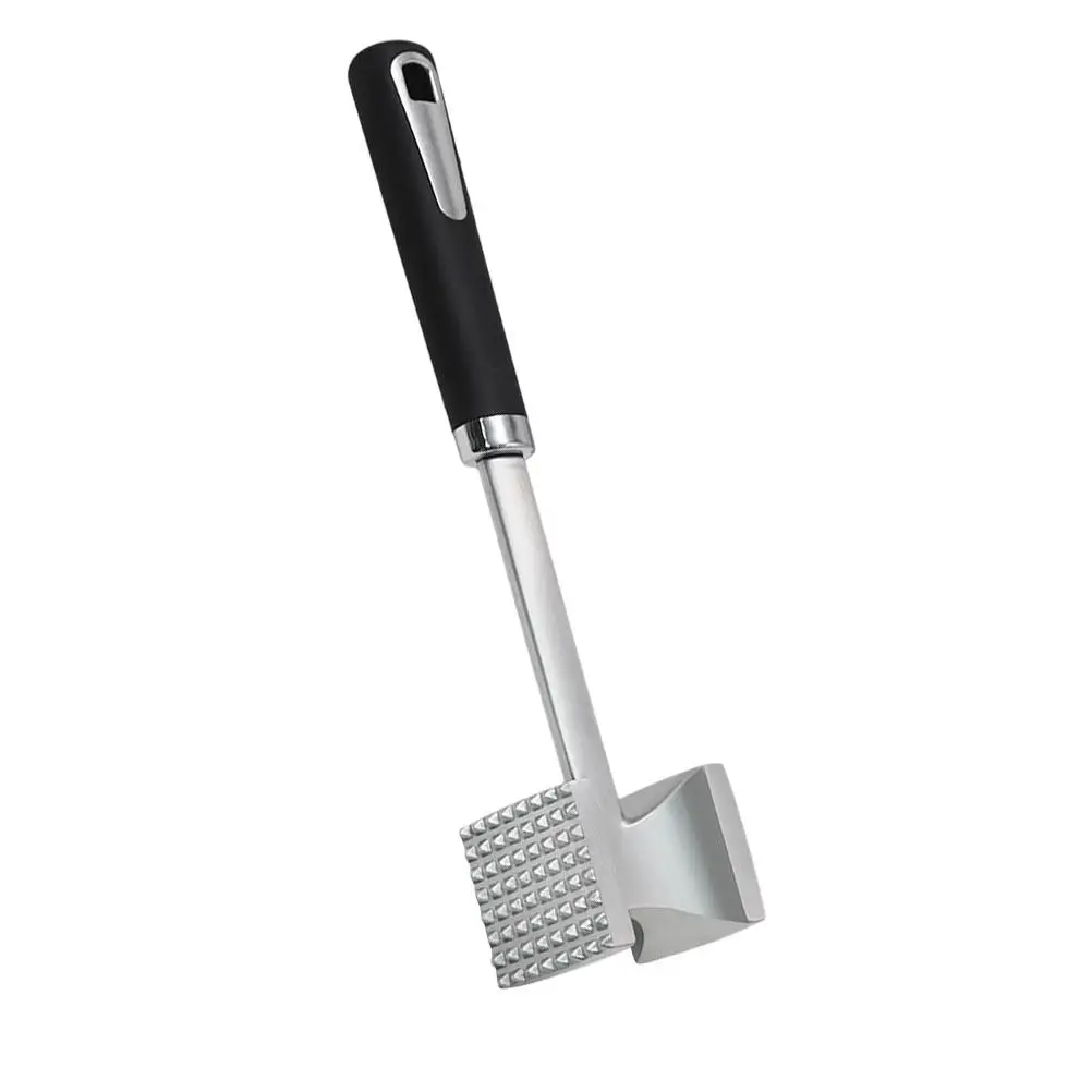 Stainless Steel Meat Tenderizer Hammer Black Handle Double Sided Kitchen Tool for Home Restaurant Effective Tenderizing Meat
Stainless Steel Meat Tenderizer Hammer Black Handle Double Sided Kitchen Tool for Home Restaurant Effective Tenderizing Meat
