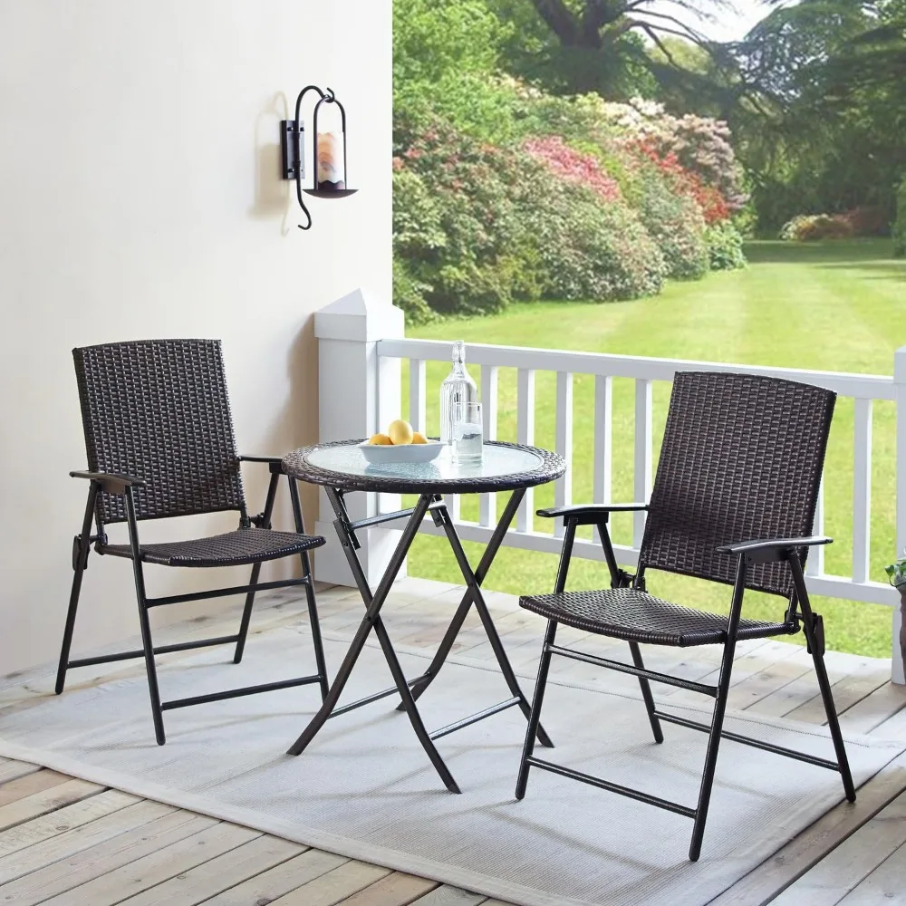 PDTXCLS TOMENGBEIAABBCC Outdoor 3 Pieces Wicker Folding Bistro Set, Balcony Table and Chairs Sets, Garden Backyard Furniture
PDTXCLS TOMENGBEIAABBCC Outdoor 3 Pieces Wicker Folding Bistro Set, Balcony Table and Chairs Sets, Garden Backyard Furniture