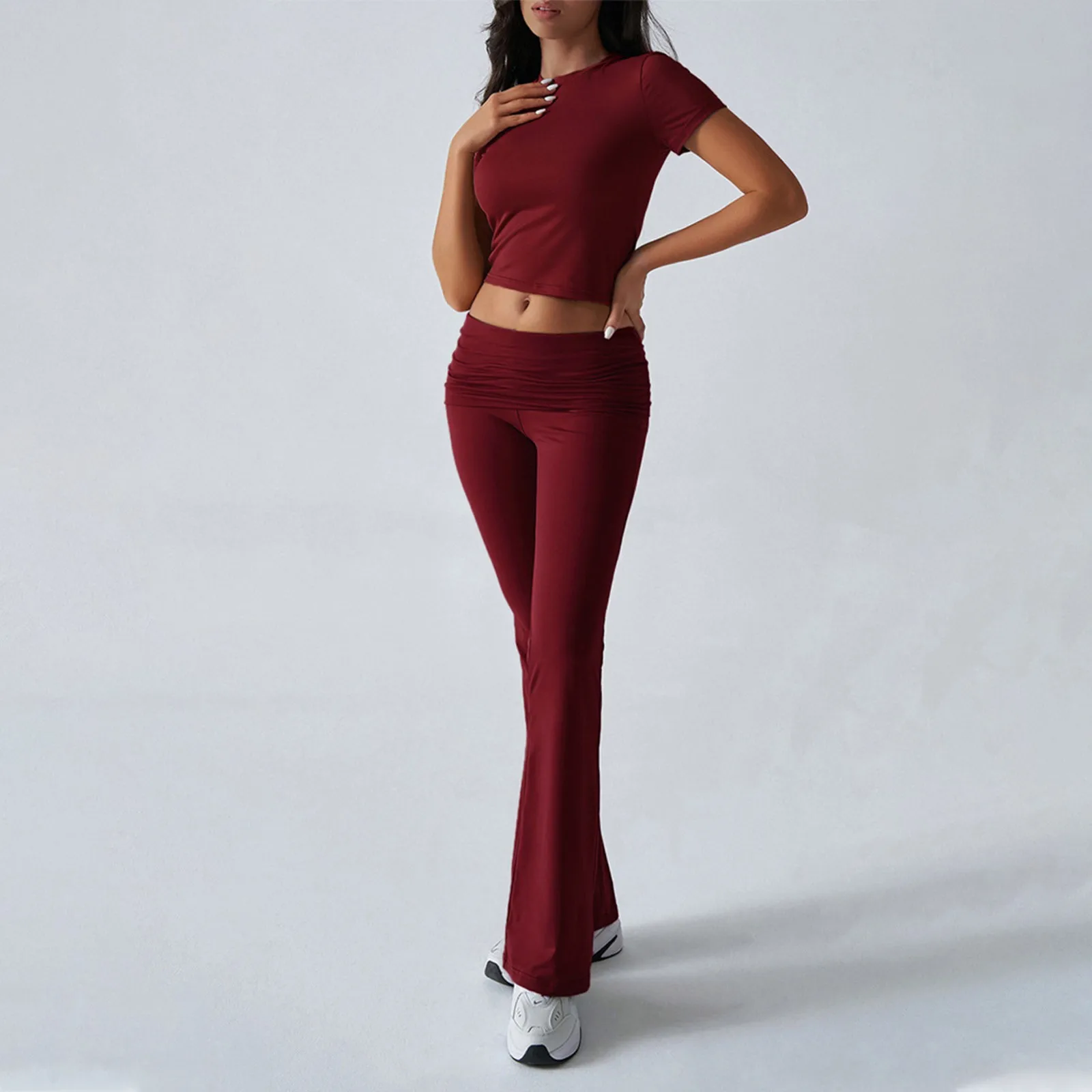 Casual Women Tracksuit 2piece Set Solid Short Sleeve Crop Tops+long Pants Skinny Elastic Matching Streetwear Outfits
Casual Women Tracksuit 2piece Set Solid Short Sleeve Crop Tops+long Pants Skinny Elastic Matching Streetwear Outfits