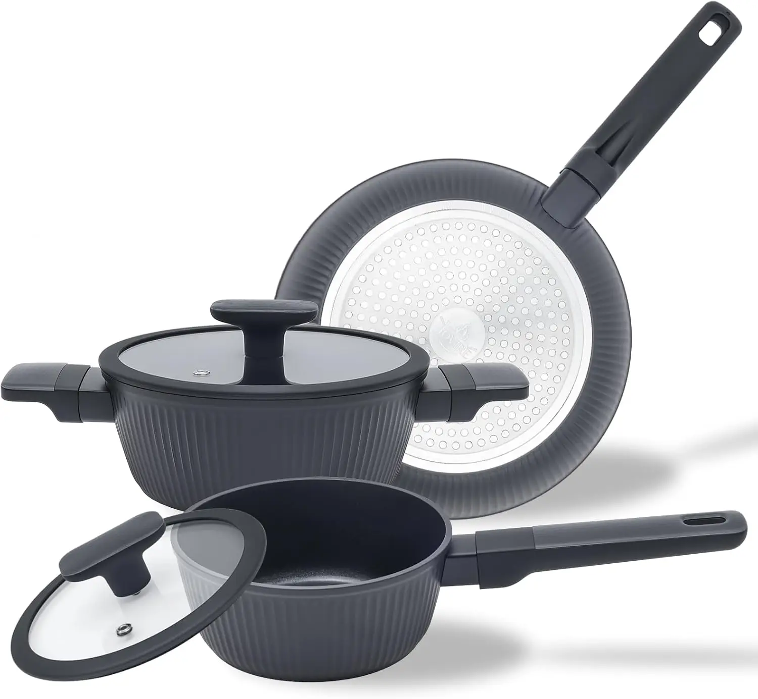 3-Piece Ceramic Nonstick Cookware Set, PFOA/PTFE Free, Induction Compatible & Dishwasher Safe
3-Piece Ceramic Nonstick Cookware Set, PFOA/PTFE Free, Induction Compatible & Dishwasher Safe