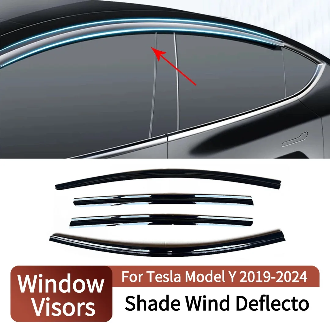 Для Tesla Model Y 2019-2023 оконные козырьки, козырек от ветра, защита от солнца и дождя, глянцевый черный, 4 шт., автомобильный Стайлинг, широкий комплект кузова
Для Tesla Model Y 2019-2023 оконные козырьки, козырек от ветра, защита от солнца и дождя, глянцевый черный, 4 шт., автомобильный Стайлинг, широкий комплект кузова