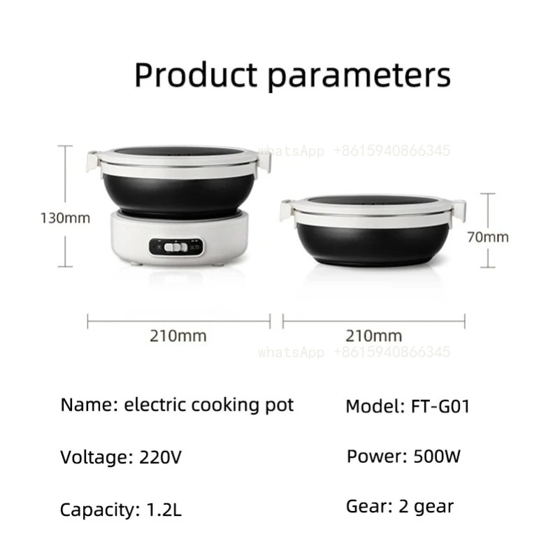 1.2L Folded Electric Cooking Pot Portable Multicooker Travel Rice Cooker Split Hot Pot 304 Stainless Steel Electric Skillt 500W
1.2L Folded Electric Cooking Pot Portable Multicooker Travel Rice Cooker Split Hot Pot 304 Stainless Steel Electric Skillt 500W