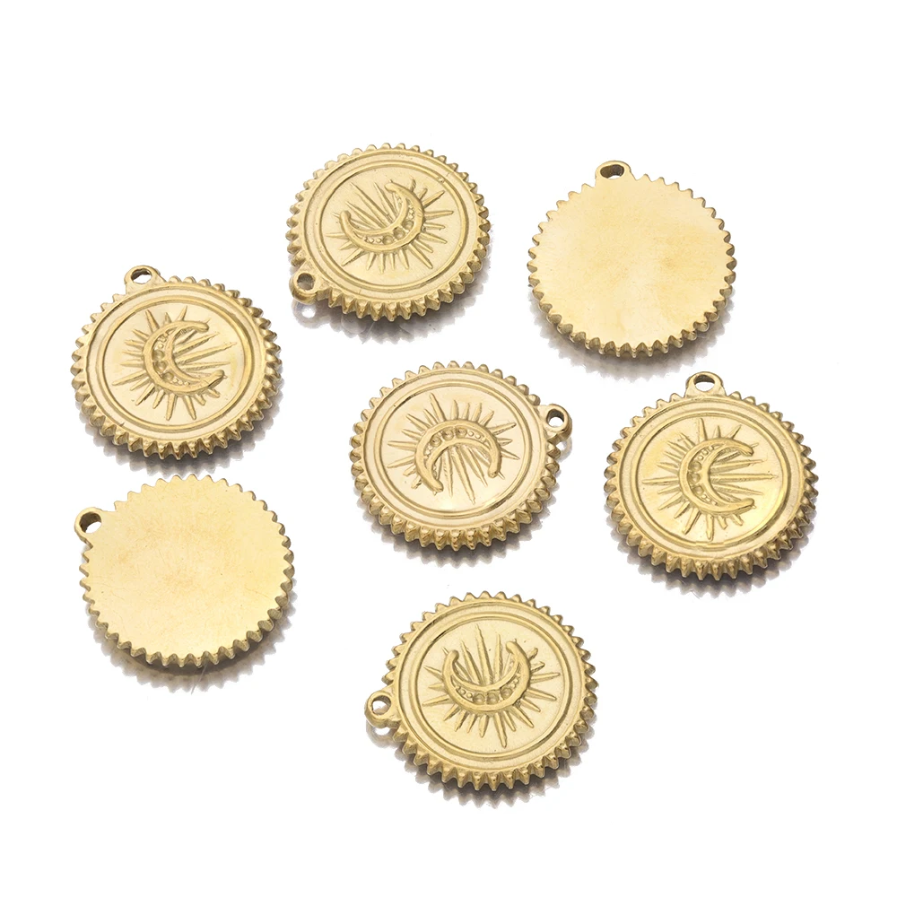5pcs/lot Stainless Steel Flat Round Moon Charms Pendant For DIY Jewelry Necklace Bracelet Earring Making
5pcs/lot Stainless Steel Flat Round Moon Charms Pendant For DIY Jewelry Necklace Bracelet Earring Making