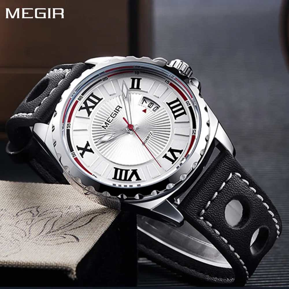 MEGIR Fashion Men's Sport Watch Leather Strap Waterproof Luminous Quartz Wristwatch Big Dial Clock Auto Date Reloj Hombre +Box
MEGIR Fashion Men's Sport Watch Leather Strap Waterproof Luminous Quartz Wristwatch Big Dial Clock Auto Date Reloj Hombre +Box