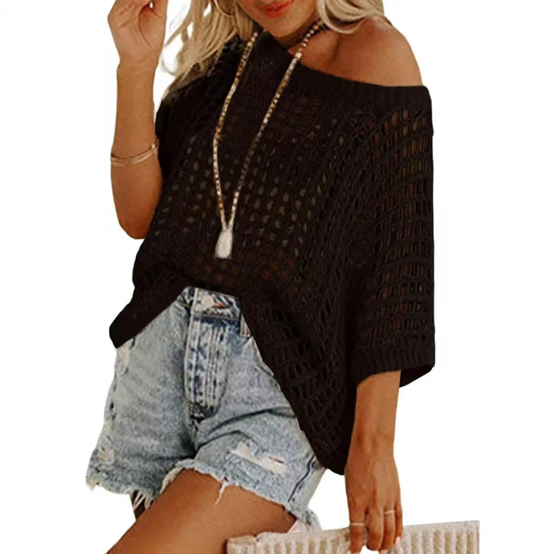 2024 Summer Five Quarter Sleeve Sexy Hollow Out Top Pullover Beach Cover Sweater Knitted Sweater for Women
2024 Summer Five Quarter Sleeve Sexy Hollow Out Top Pullover Beach Cover Sweater Knitted Sweater for Women