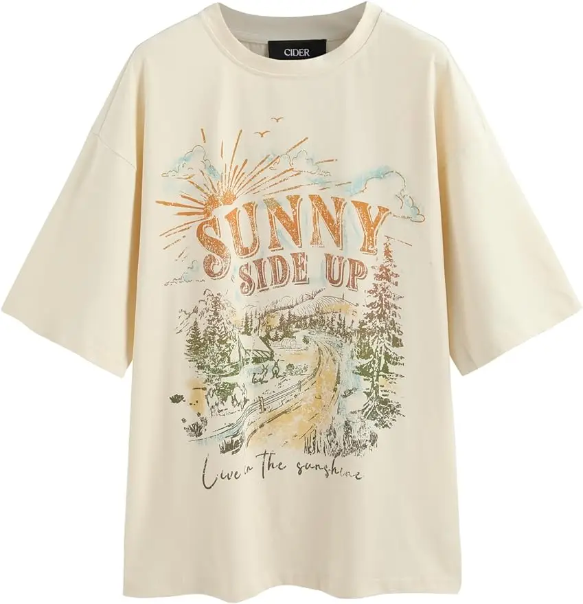 WomensSummerTops OversizedTshirtsShirtsForWomen SunnySideUpGraphicShortSleeveTee
WomensSummerTops OversizedTshirtsShirtsForWomen SunnySideUpGraphicShortSleeveTee