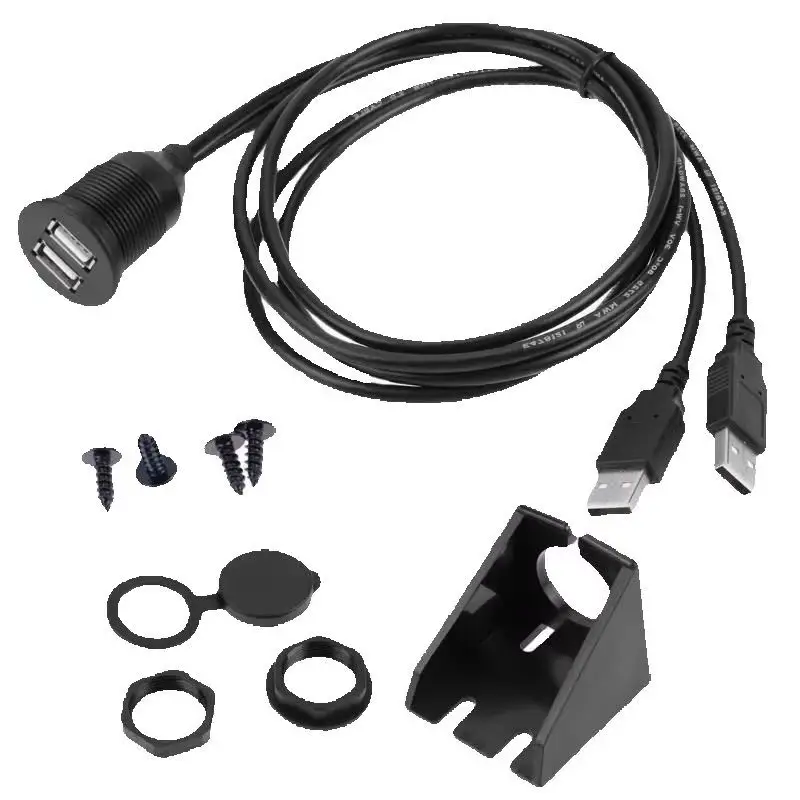 1M 2m Dual Port USB2.0 Waterproof Cable Car Ship Motorcycle Dashboard Panel Data Extension Aux Cable Car Electronics Accessories
1M 2m Dual Port USB2.0 Waterproof Cable Car Ship Motorcycle Dashboard Panel Data Extension Aux Cable Car Electronics Accessories