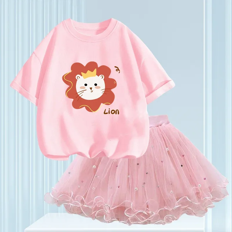 2024 Summer Girls Clothes Korean Pretty TShirt&mesh Tutu Skirt Two Piece Outfits Set 3-12 Year Children Party Clothing
2024 Summer Girls Clothes Korean Pretty TShirt&mesh Tutu Skirt Two Piece Outfits Set 3-12 Year Children Party Clothing