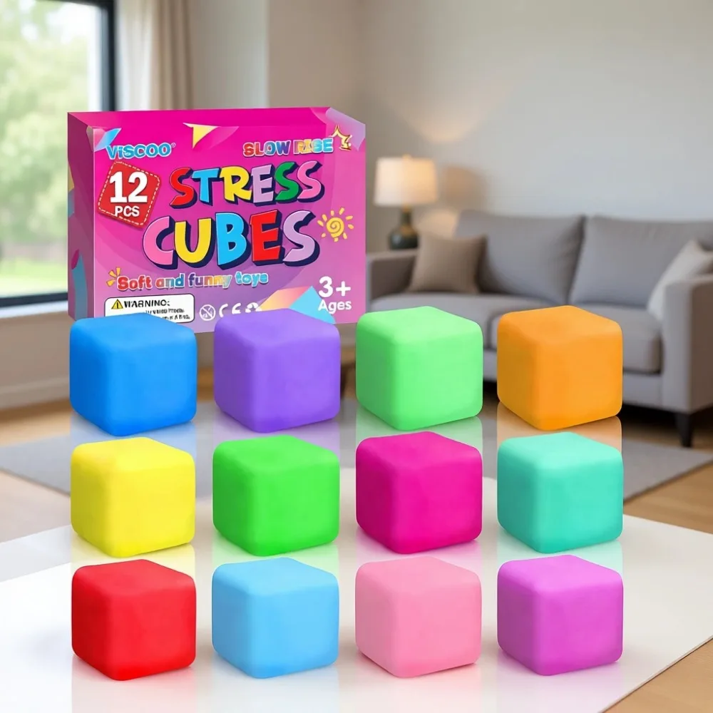 12 Pack Slow Rising Stress Cubes, Squishy Fidget Toys for Anxiety Relief, Soft Cube Prizes for Party Favors
12 Pack Slow Rising Stress Cubes, Squishy Fidget Toys for Anxiety Relief, Soft Cube Prizes for Party Favors