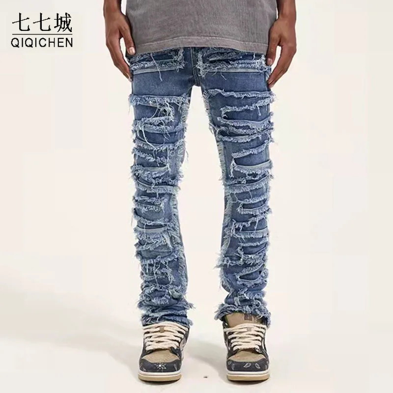 Ripped Distressed Jeans for Men Retro Hole Straight Washed Harajuku Hip Hop Loose Denim Trousers Vibe Style Casual Jean Pants
Ripped Distressed Jeans for Men Retro Hole Straight Washed Harajuku Hip Hop Loose Denim Trousers Vibe Style Casual Jean Pants