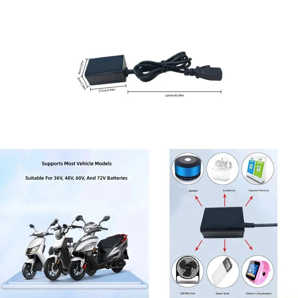 E56B Double Port USB And Type C Compatible for 36V To 84V Electric Bicycles And Scooters for Outdoor Camping
E56B Double Port USB And Type C Compatible for 36V To 84V Electric Bicycles And Scooters for Outdoor Camping