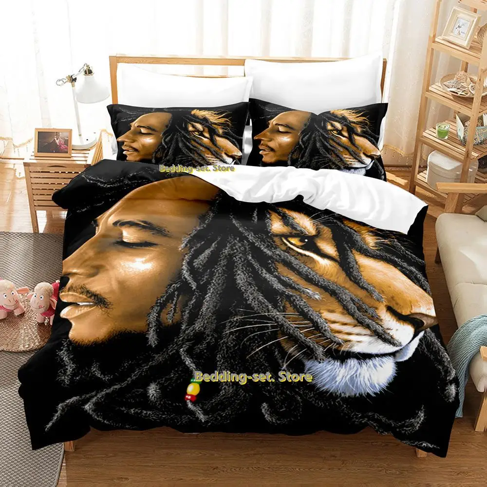 Singer Bob Marley Bedding Set Cartoon Anime three-piece Set Adult Kid Bedroom Duvetcover Sets Cool Print Letto Matrimoniale
Singer Bob Marley Bedding Set Cartoon Anime three-piece Set Adult Kid Bedroom Duvetcover Sets Cool Print Letto Matrimoniale