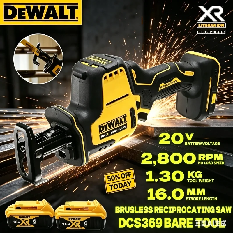 DEWALT Cordless One-Handed Reciprocating Saw DCS369 MAX The Multi - Tasking Powerhouse for Swift Wood,Metal & Pipe Cutting
DEWALT Cordless One-Handed Reciprocating Saw DCS369 MAX The Multi - Tasking Powerhouse for Swift Wood,Metal & Pipe Cutting