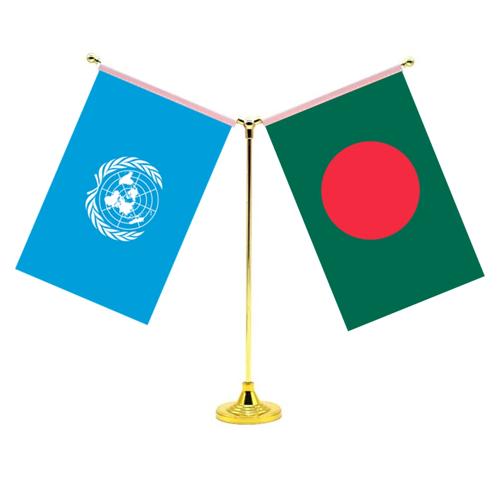 14x21cm Mini Bangladeshi Flag Office Decoration With Two Flags Of The United Nations And Bangladesh
14x21cm Mini Bangladeshi Flag Office Decoration With Two Flags Of The United Nations And Bangladesh