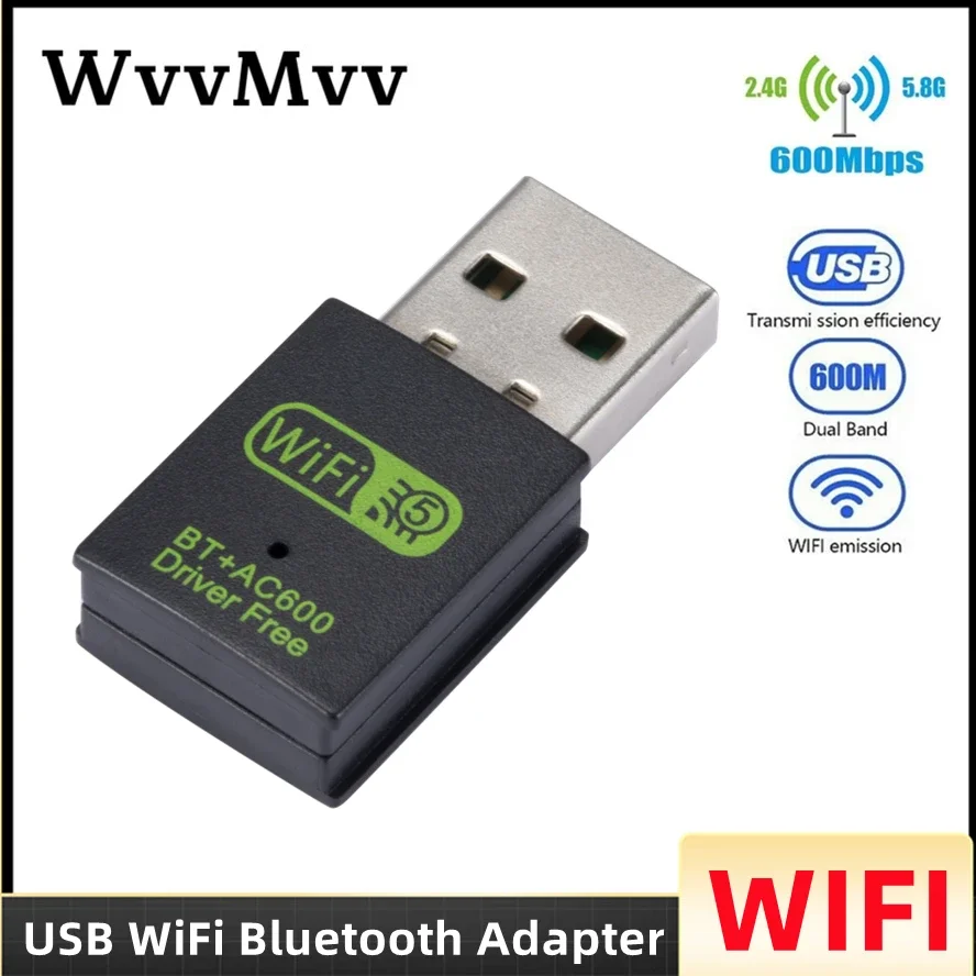 600Mbps USB WiFi Bluetooth Adapter 2in1 Dual Band 2.4Ghz 5Ghz Mini USB Wireless Network External Receiver for PC Laptop Desktop
600Mbps USB WiFi Bluetooth Adapter 2in1 Dual Band 2.4Ghz 5Ghz Mini USB Wireless Network External Receiver for PC Laptop Desktop