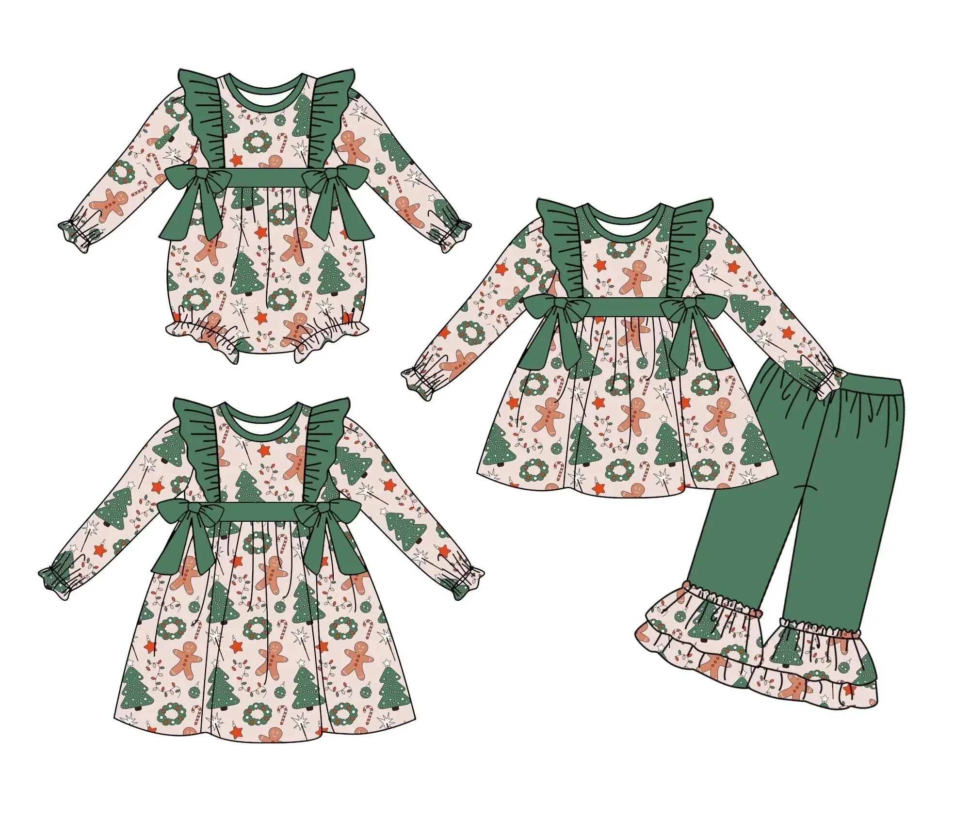 Girls series Christmas long-sleeved lace elastic tree cartoon light bulb print trousers plaid elastic girl set baby romper dress
Girls series Christmas long-sleeved lace elastic tree cartoon light bulb print trousers plaid elastic girl set baby romper dress