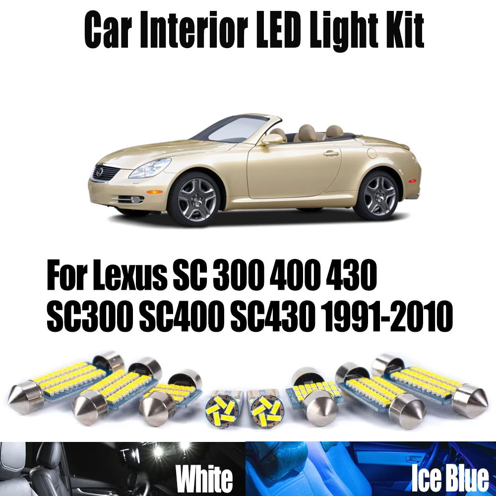 Комплект внутреннего освещения для чтения Canbus для Lexus SC 300 400 430 SC300 SC400 SC430 1991-2010, автомобильные лампы для номерного знака, аксессуары
Комплект внутреннего освещения для чтения Canbus для Lexus SC 300 400 430 SC300 SC400 SC430 1991-2010, автомобильные лампы для номерного знака, аксессуары