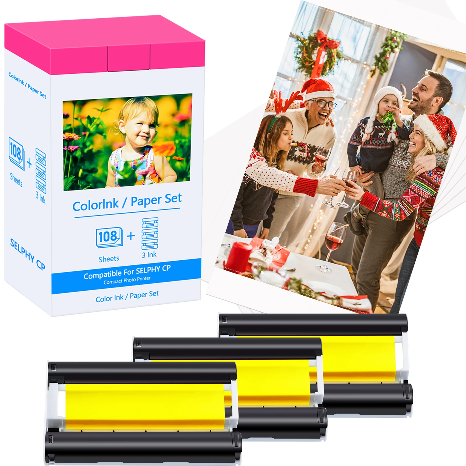 Brand New Ink Cassette 6Inch Photo Paper Set Compatible for Canon Selphy CP1200 CP1300 CP1500 Photo Printer KP-108IN KP-36IN
Brand New Ink Cassette 6Inch Photo Paper Set Compatible for Canon Selphy CP1200 CP1300 CP1500 Photo Printer KP-108IN KP-36IN