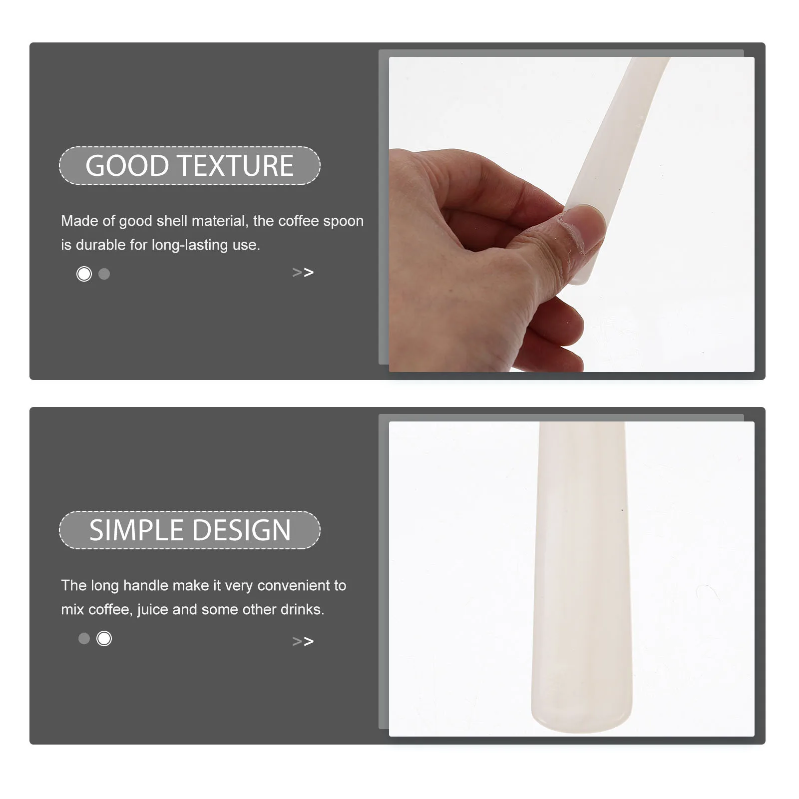 5Pcs Shell Coffee Spoons Exquisite Polished Long Handle Spoons for Coffee Mixing Tea Ice Cream Kitchen Mixing Spoon
5Pcs Shell Coffee Spoons Exquisite Polished Long Handle Spoons for Coffee Mixing Tea Ice Cream Kitchen Mixing Spoon