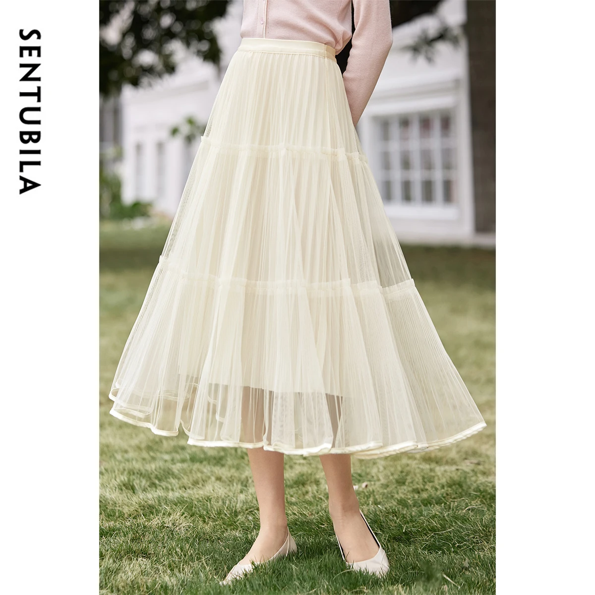 SENTUBILA Solid Color Tulle Skirt Women 2025 Spring Summer A-line High-waist Sweet Commute Elegant Midi Cake Skirts W52Q80325
SENTUBILA Solid Color Tulle Skirt Women 2025 Spring Summer A-line High-waist Sweet Commute Elegant Midi Cake Skirts W52Q80325