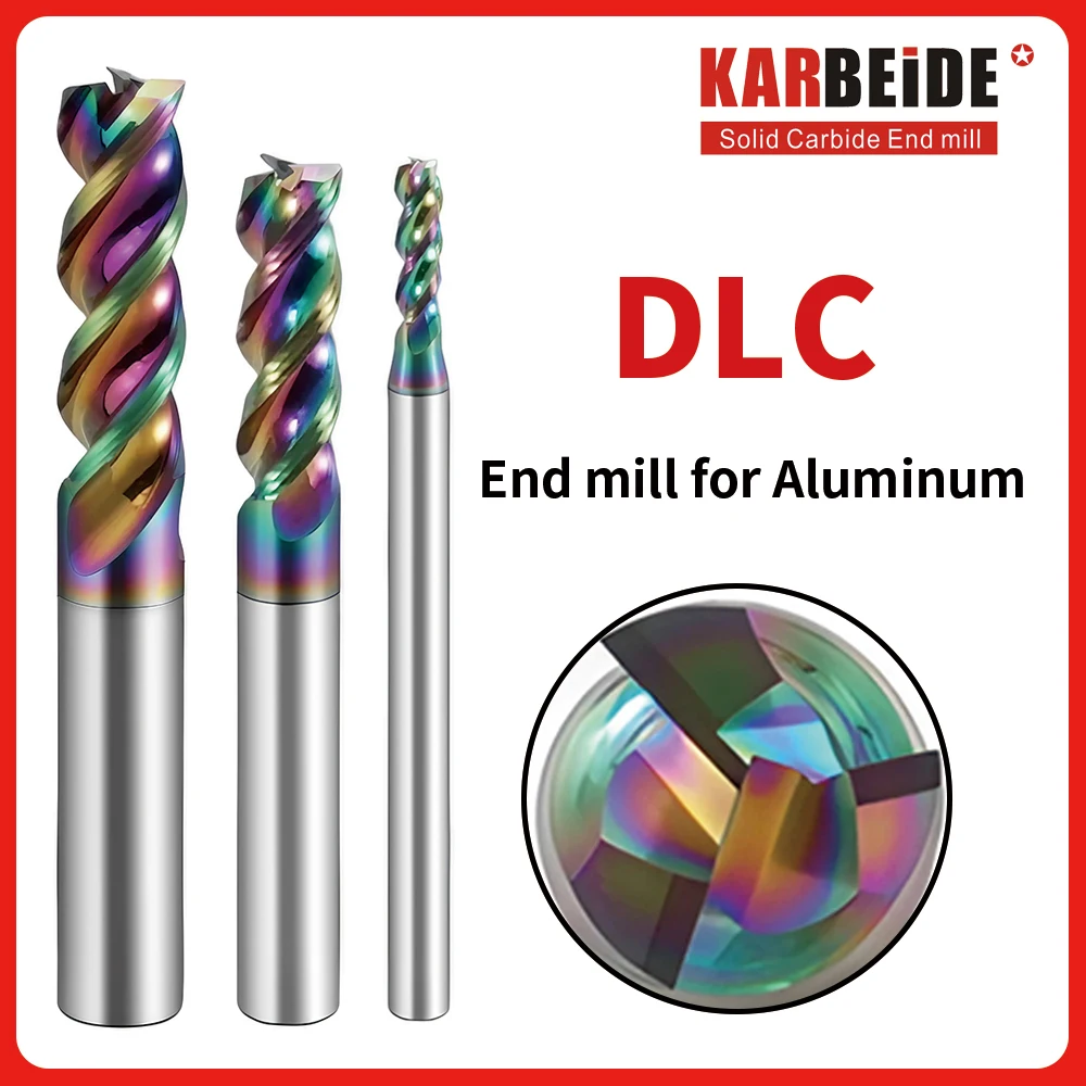 KARBEIDE 3 Flute DLC Series Carbide Flat End Mill for Aluminum,Copper, Magnesium Alloys, High Silicon Aluminum
KARBEIDE 3 Flute DLC Series Carbide Flat End Mill for Aluminum,Copper, Magnesium Alloys, High Silicon Aluminum