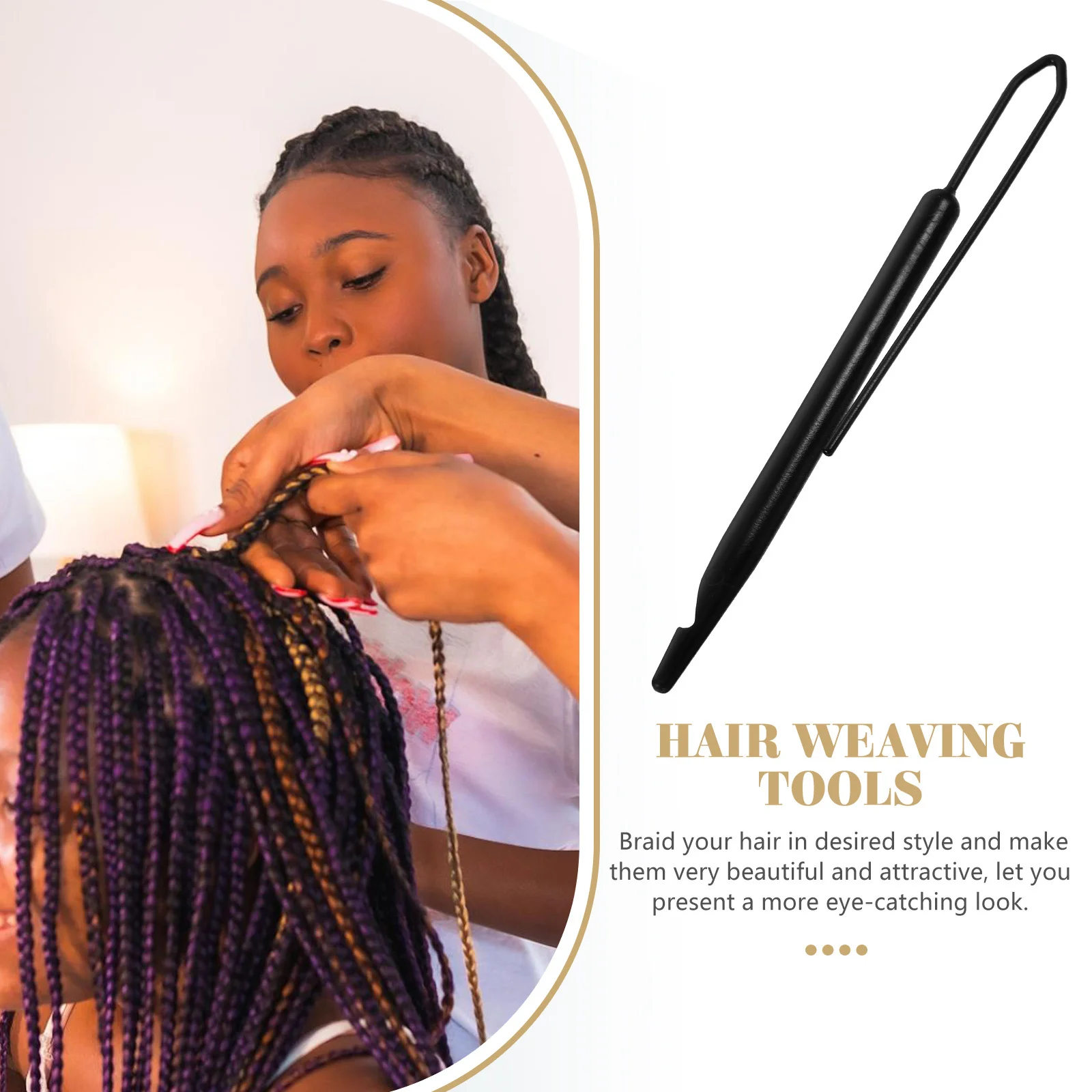 Hair Braiding Tool Smooth Surface Comfortable Hand Feel Lightweight Design for All Hair Types Fast Braiding Dreadlocks
Hair Braiding Tool Smooth Surface Comfortable Hand Feel Lightweight Design for All Hair Types Fast Braiding Dreadlocks