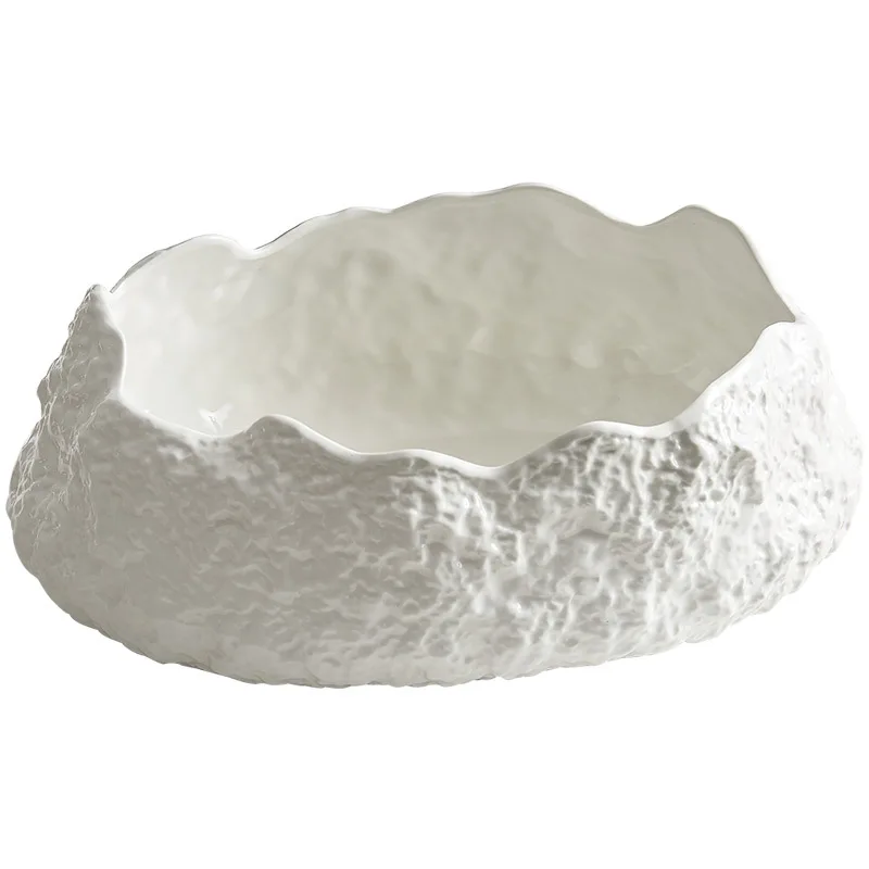 Rock pattern sashimi plate high-end light luxury tableware Japanese creative ceramic seafood platter dry ice