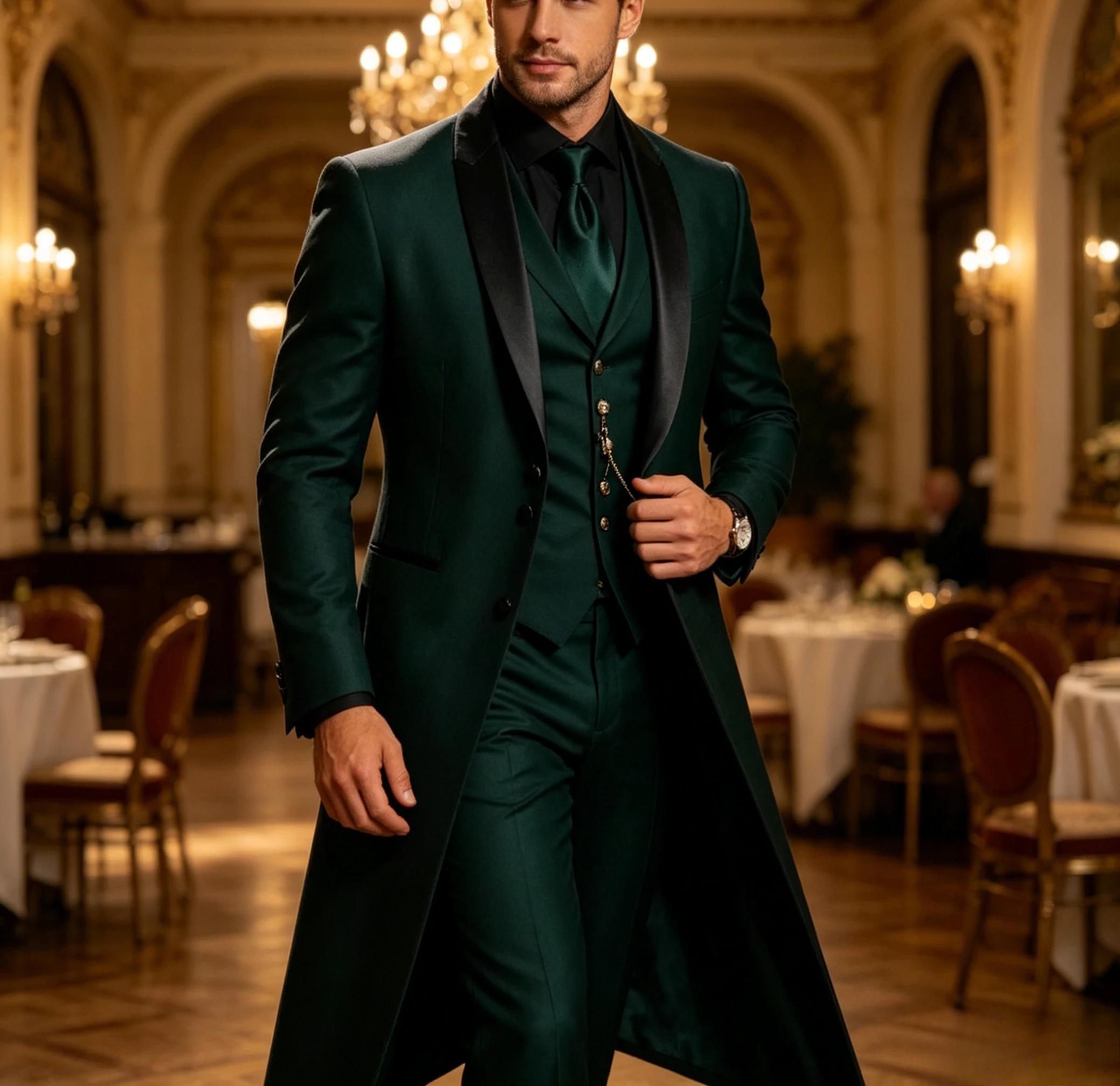 Long Blazer Black Collar Dark Green Formal Men Suit Groom Wedding Party Prom Business Male Tuxedos 3 Piece Set Jacket Vest Pants
Long Blazer Black Collar Dark Green Formal Men Suit Groom Wedding Party Prom Business Male Tuxedos 3 Piece Set Jacket Vest Pants