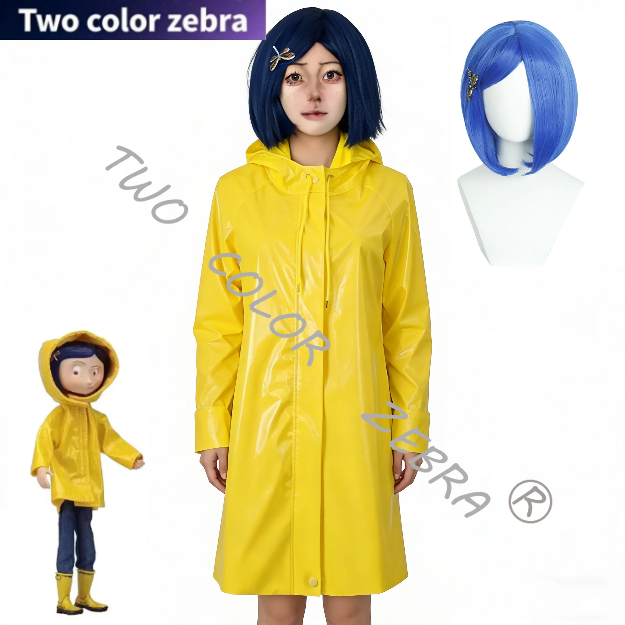 Anime Cartoon Movie Coraline Secret Door Coraline Cosplay Costume Yellow Jacket Raincoat Halloween Party Role Play For Chirdren
Anime Cartoon Movie Coraline Secret Door Coraline Cosplay Costume Yellow Jacket Raincoat Halloween Party Role Play For Chirdren