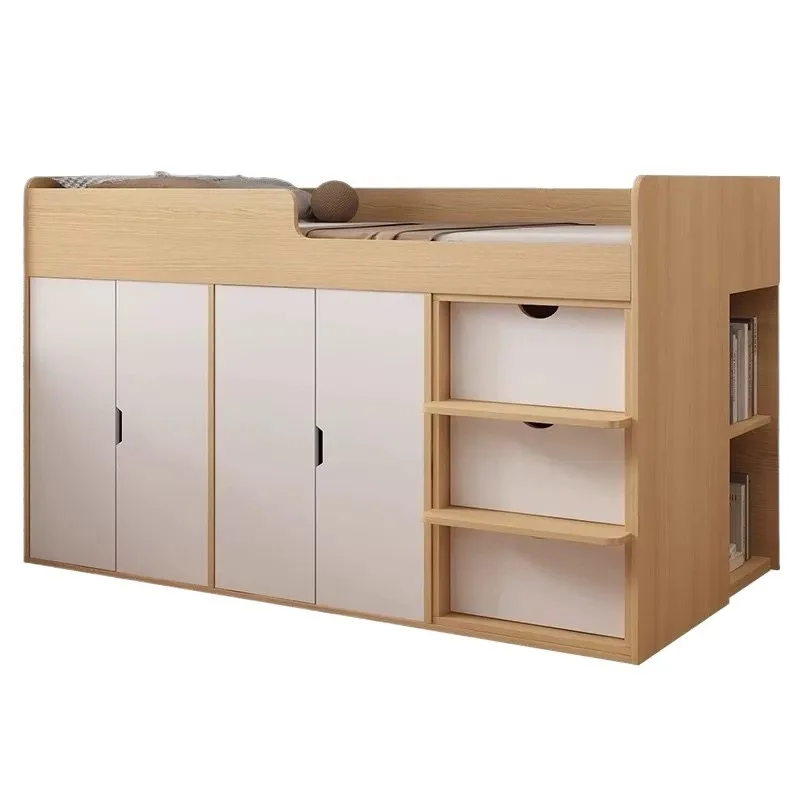 Solid wood multi-layer board small apartment single plus high box bed simple high and low bed under cabinet, storage bed
Solid wood multi-layer board small apartment single plus high box bed simple high and low bed under cabinet, storage bed