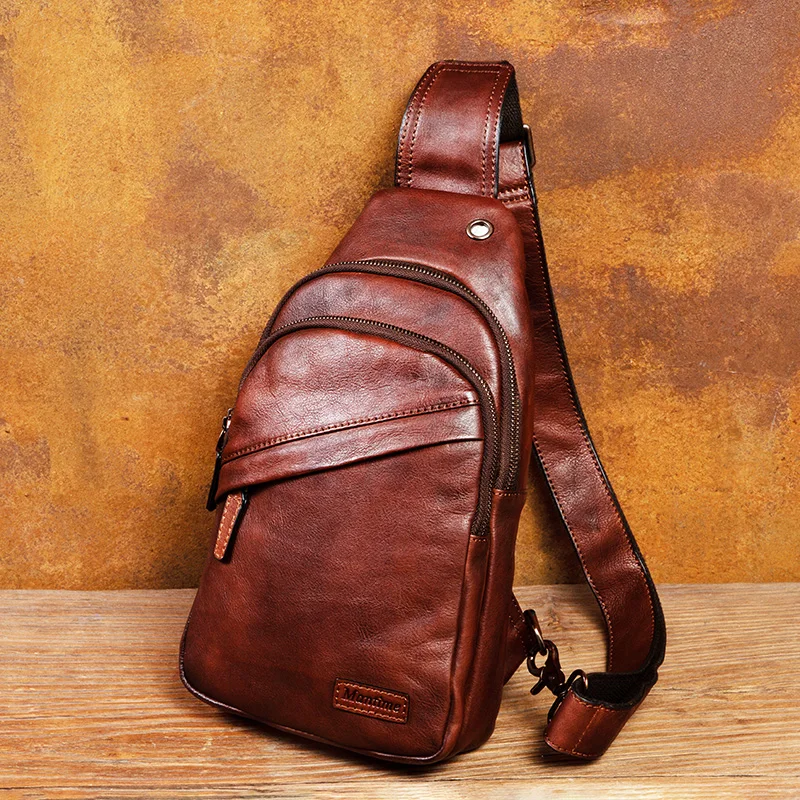 Hand-painted Leather MEN'S Chest Bag Fashion Casual Crossbody Chest Bag Retro First Layer Cowhide Small Backpack
Hand-painted Leather MEN'S Chest Bag Fashion Casual Crossbody Chest Bag Retro First Layer Cowhide Small Backpack