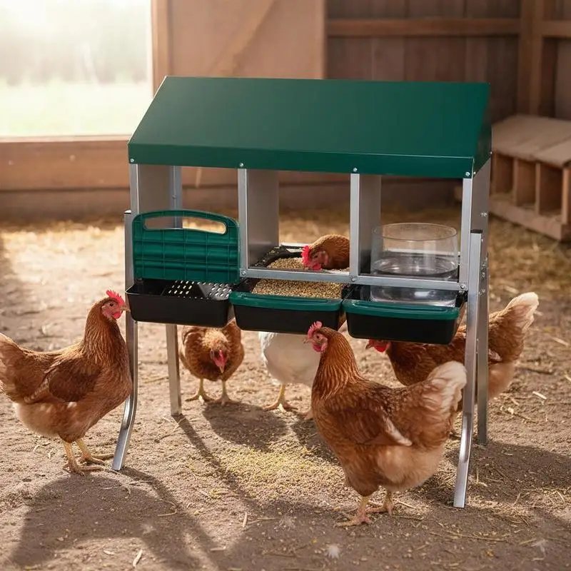 3-Compartment 88*52*79cm Slanted Roof House Green with Feet Iron+Plastic Feeding Supplies
3-Compartment 88*52*79cm Slanted Roof House Green with Feet Iron+Plastic Feeding Supplies