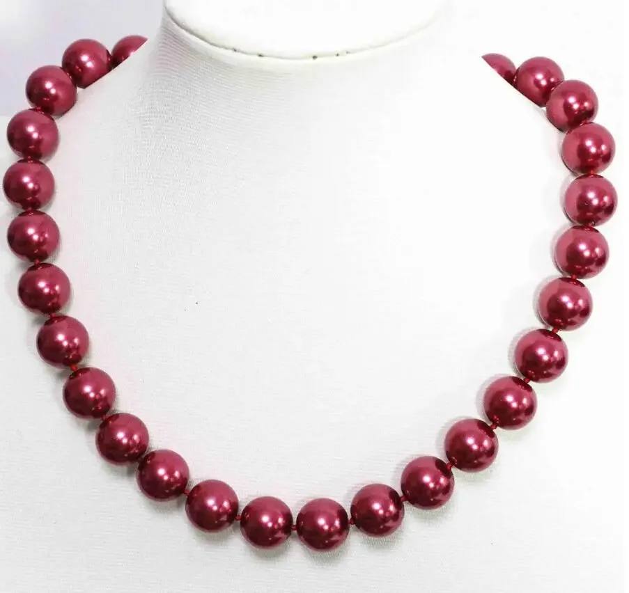 Romantic dark red 12mm round shell faux pearl beads wedding necklace gem
Romantic dark red 12mm round shell faux pearl beads wedding necklace gem