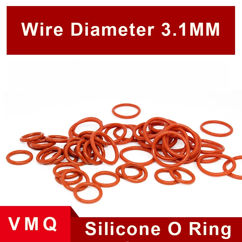 CS 3.1mm Red Silicone O Rings Gasket Silicone VMQ Food Grade Sealing Washer Waterproof Insulation Rubber Ring OD 9-400mm
CS 3.1mm Red Silicone O Rings Gasket Silicone VMQ Food Grade Sealing Washer Waterproof Insulation Rubber Ring OD 9-400mm