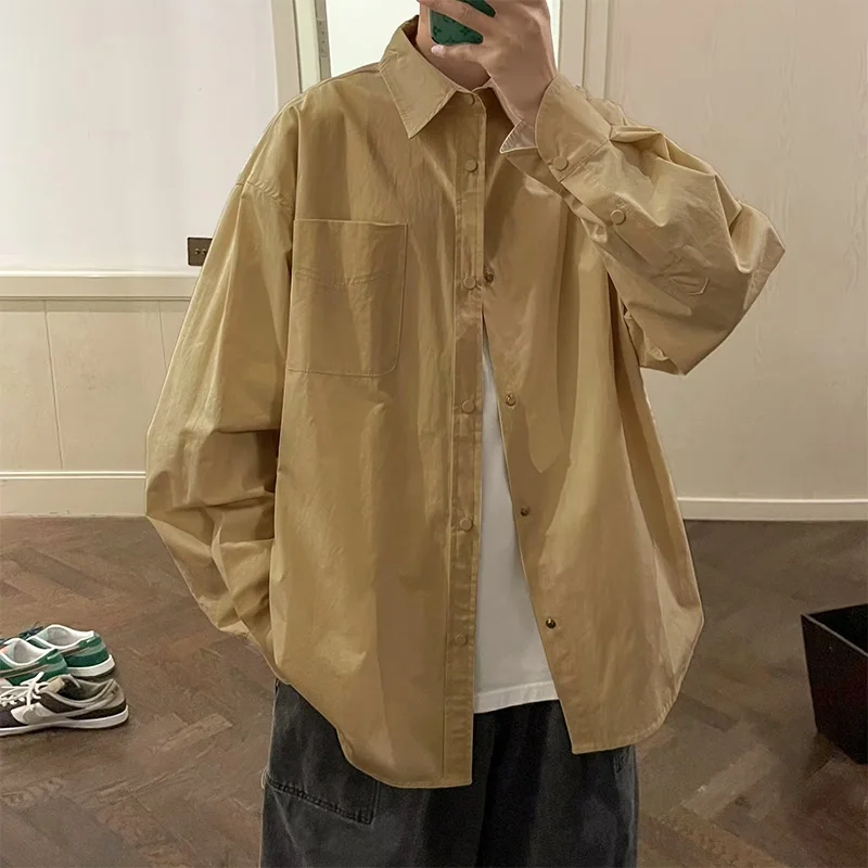 2024 Men Spring Autumn New Long Sleeve Blouses Men's Oversize Loose Casual Shirts Male Solid Color Pocket Shirt Coat H761
2024 Men Spring Autumn New Long Sleeve Blouses Men's Oversize Loose Casual Shirts Male Solid Color Pocket Shirt Coat H761