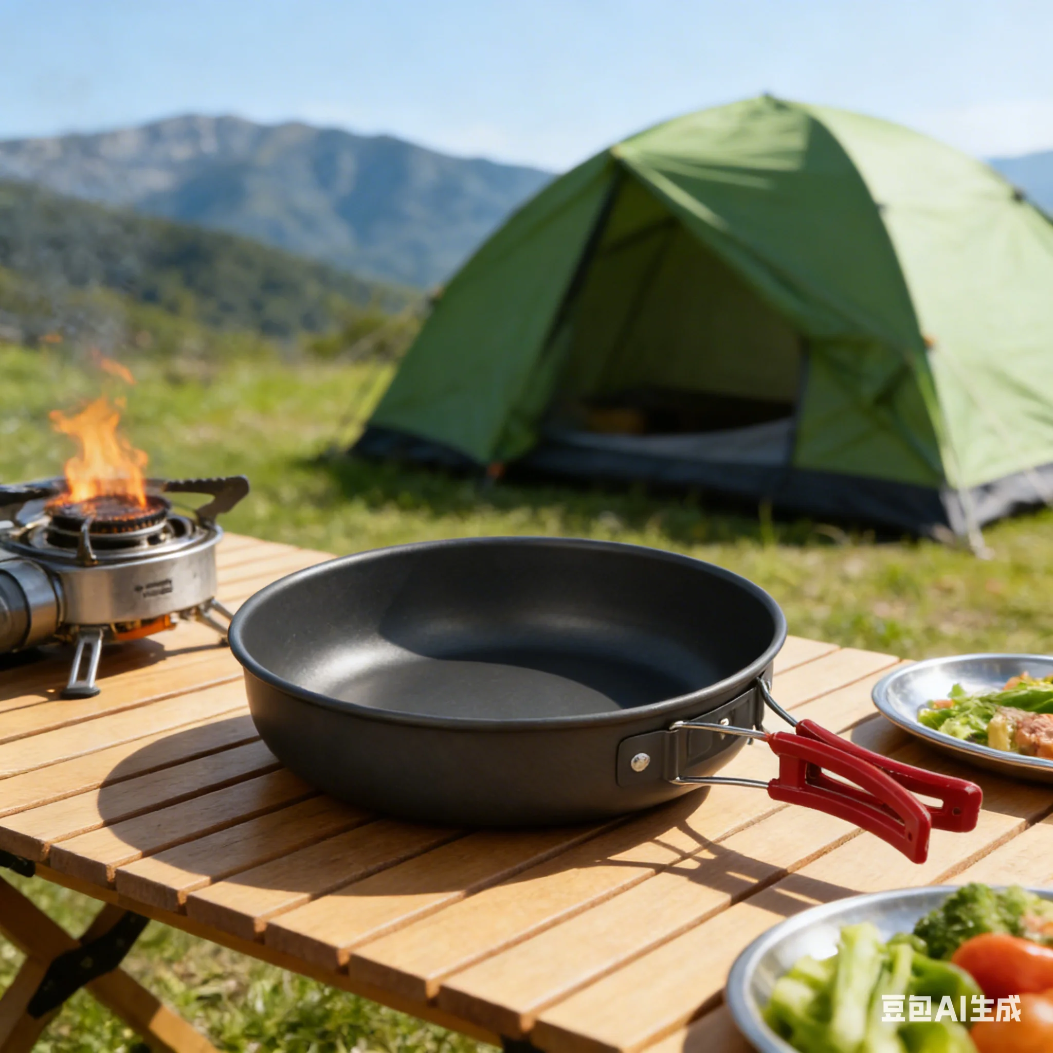 Camping Frying Pan Portable Non-stick Flat Bottomed Pan With Foldable Handle Outdoor Barbecue Picnic Cookware Accessories
Camping Frying Pan Portable Non-stick Flat Bottomed Pan With Foldable Handle Outdoor Barbecue Picnic Cookware Accessories