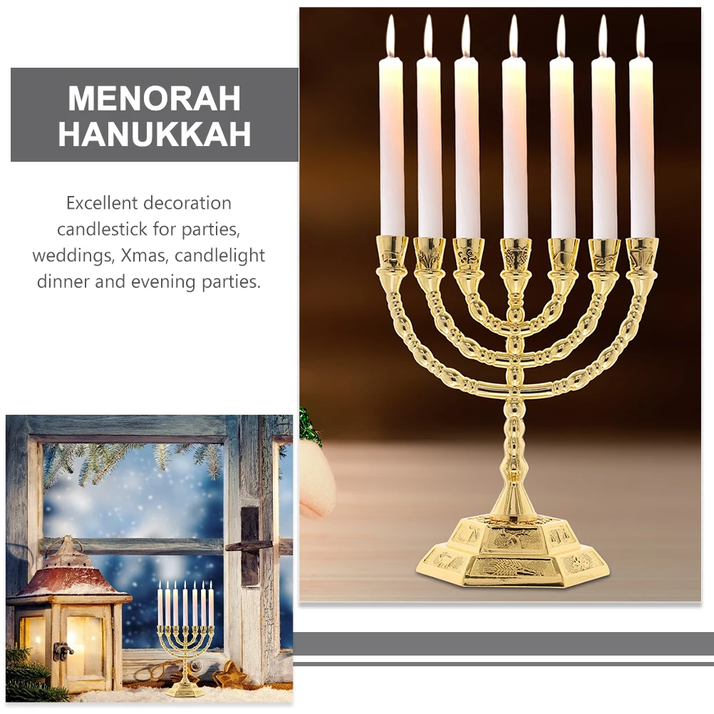 7-Branch Metal Candlestick Holders Golden 16cm Tall Decorative Ornaments for Holiday Party Wedding Xmas Dinner Events Menorah
7-Branch Metal Candlestick Holders Golden 16cm Tall Decorative Ornaments for Holiday Party Wedding Xmas Dinner Events Menorah