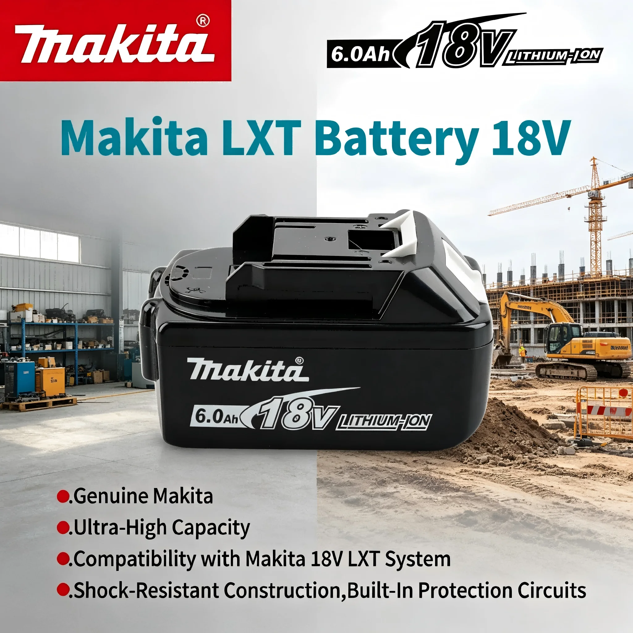 Original Makita BL1860B 18V 5.0Ah 6.0Ah 9.0Ah Lithium Battery for Cordless Drill, Durable Power for Home Repair Woodworking DIY
Original Makita BL1860B 18V 5.0Ah 6.0Ah 9.0Ah Lithium Battery for Cordless Drill, Durable Power for Home Repair Woodworking DIY