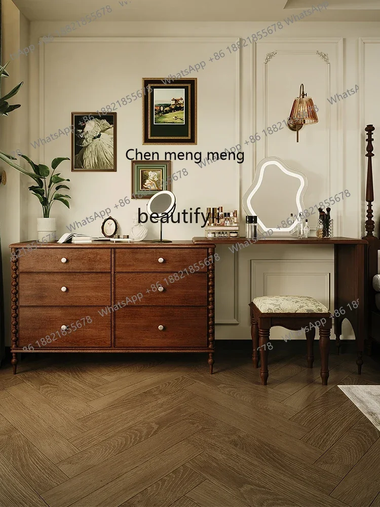 K185 Retro Tailstock Bedroom Desk Dresser Corner Dresser Chest of Drawers Integrated Solid Wood Table High Sense
K185 Retro Tailstock Bedroom Desk Dresser Corner Dresser Chest of Drawers Integrated Solid Wood Table High Sense