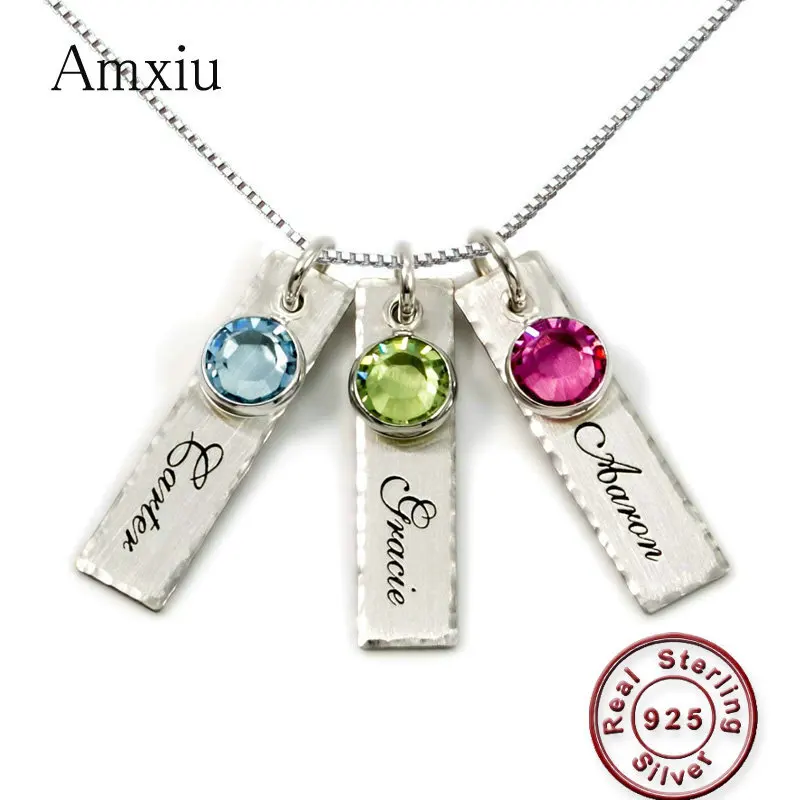 Amxiu Personalized 925 Sterling Silver Necklace Engrave 1-3 Names with Birthstones Square Pendant Necklace Custom Name Necklace
Amxiu Personalized 925 Sterling Silver Necklace Engrave 1-3 Names with Birthstones Square Pendant Necklace Custom Name Necklace