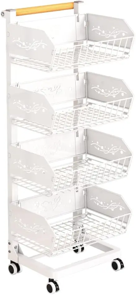 4-Tier Kitchen Snack Cart with Wheels - Upgraded Wider and Thicker, Multi-Purpose Rolling Storage Cart for Kitchen, Dining R
4-Tier Kitchen Snack Cart with Wheels - Upgraded Wider and Thicker, Multi-Purpose Rolling Storage Cart for Kitchen, Dining R