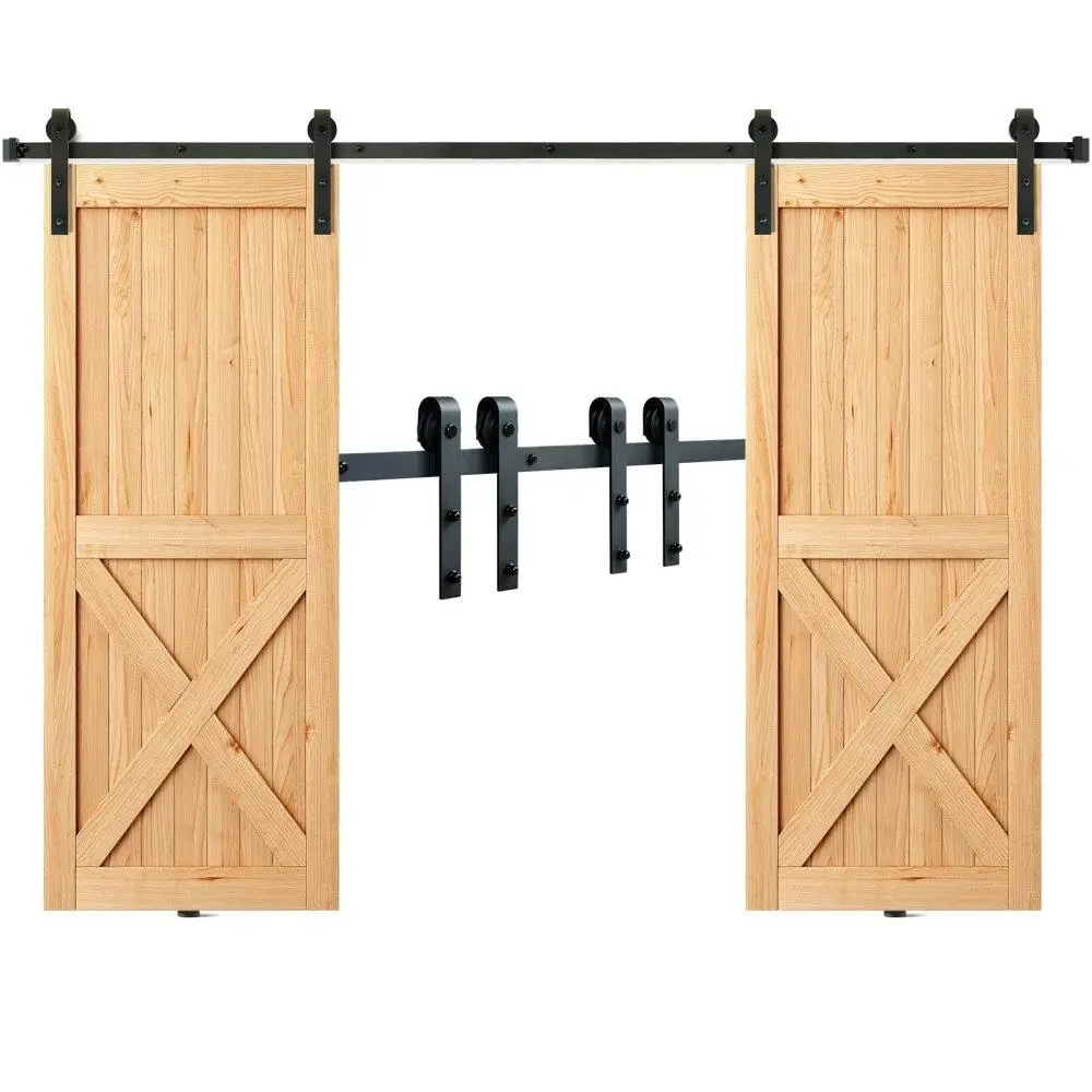 8FT Heavy Duty Sliding Barn Door Hardware Kit 330LBS Track System for double Doors Fits 3.7 to 4.3FT Wide 1.3 to 1.8 Inch Thick
8FT Heavy Duty Sliding Barn Door Hardware Kit 330LBS Track System for double Doors Fits 3.7 to 4.3FT Wide 1.3 to 1.8 Inch Thick