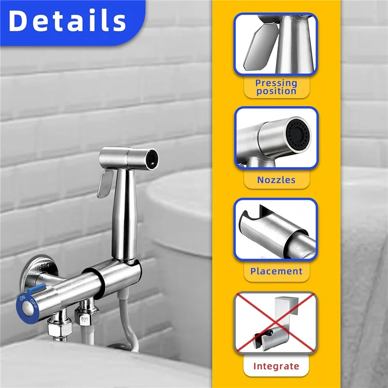 1Set Bidet Sprayer For Toilet For Toilet Cloth Diaper Sprayer Set Cleaning Silver
1Set Bidet Sprayer For Toilet For Toilet Cloth Diaper Sprayer Set Cleaning Silver
