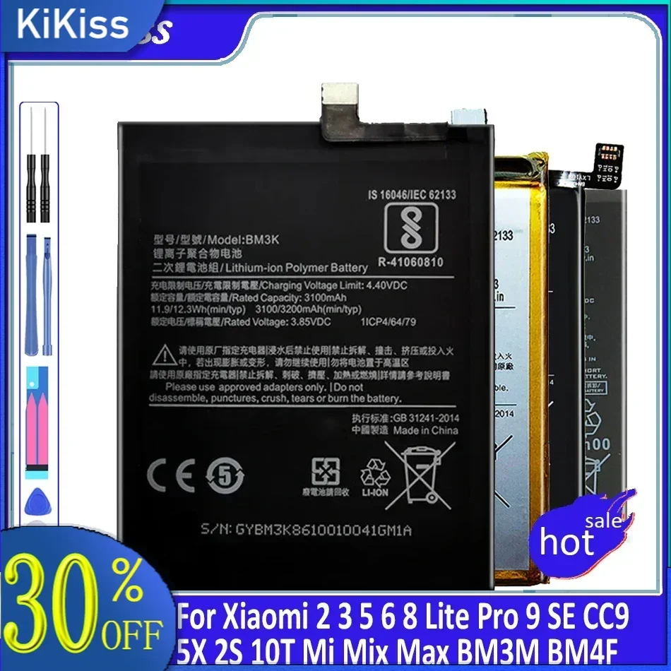 Аккумулятор для Xiaomi 2 3 5 6 8 Lite Pro 9 SE CC9 5X 2S 10T Mi Mix Max BM3M BM4F BM4H BM4J BM4N BM4P BM4Q BM4R BM51 BM52 BN3A BN51
Аккумулятор для Xiaomi 2 3 5 6 8 Lite Pro 9 SE CC9 5X 2S 10T Mi Mix Max BM3M BM4F BM4H BM4J BM4N BM4P BM4Q BM4R BM51 BM52 BN3A BN51